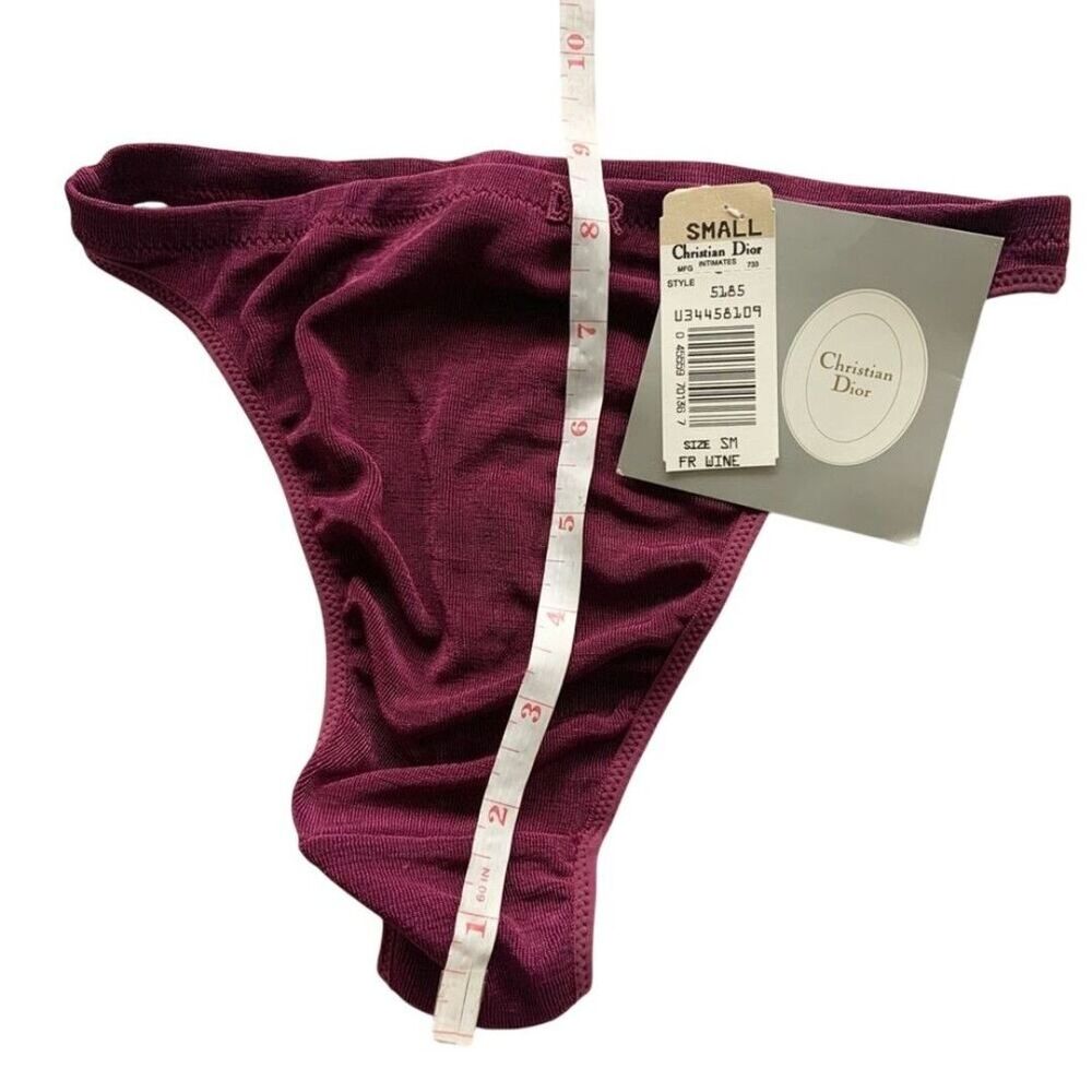 Christian Dior Intimates Vintage Thong Underwear New with Tags Size Small Wine - Picture 12 of 12